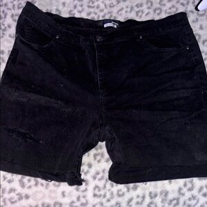 Casual Black Denim Shorts